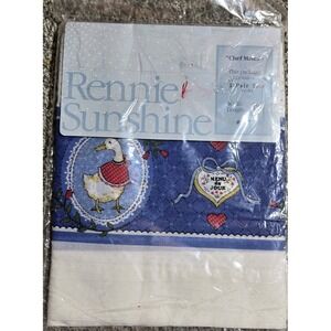 VTG NEW Rennie Sunshine #627 Country Geese Ducks Pair Tier 60x36" Cottagecore